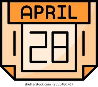 28 April Filled Style Icon Design