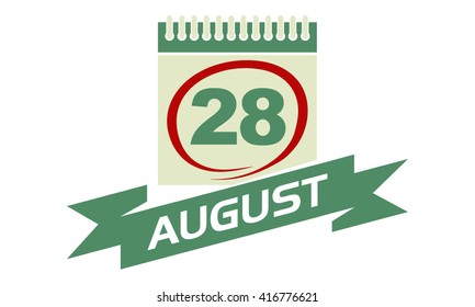 28 August Calendar with Ribbon