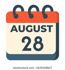 28 august calendar vector on white background
Vector calendar with date