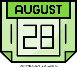 28 August Filled Style Icon Design