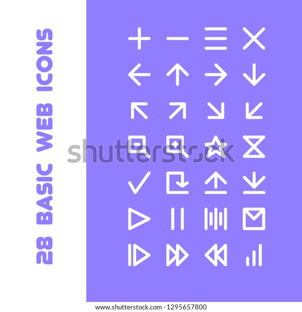 28 Basic Web Icons Stock Vector (Royalty Free) 1295657800 | Shutterstock