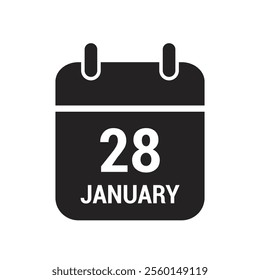 28 calendar icon black with white text and numbers