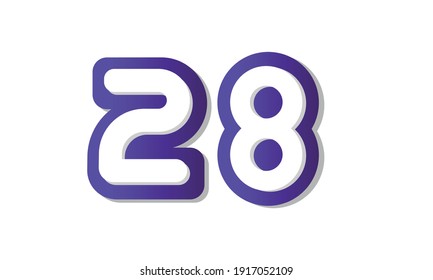 28 Cool Modern Purple 3D Number