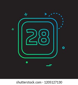 28 Date Calender icon design vector