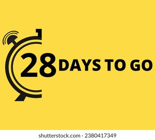 28 Days to go Countdown left days banner. Banner and Poster. vector illustration.