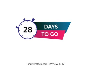 28 days to go, icon, stile, timer, countdown, clock,  go  to, time,  background, template, 28 days to go, countdown, sticker, left banner, business, sale, label button
