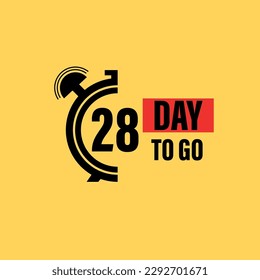 28 days to go last countdown icon. Twenty eight days go sale price offer promo deal timer, 28 day only, Countdown left days banner. count time sale. Vector illustration, number of days left badge