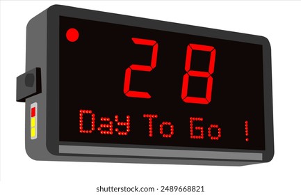 28 days to go, number days to go countdown illustrasion template design and icon design