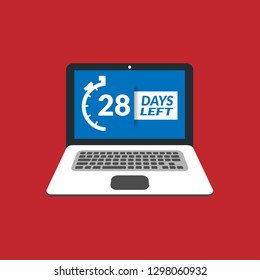 28 Days Left sign - emblem, label, badge,sticker, logo. Designed for your web site design, logo, app, UI