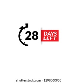 28 Days Left sign - emblem, label, badge,sticker, logo. Designed for your web site design, logo, app, UI