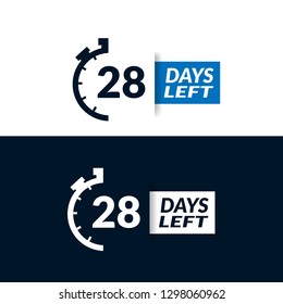 28 Days Left sign - emblem, label, badge,sticker, logo. Designed for your web site design, logo, app, UI