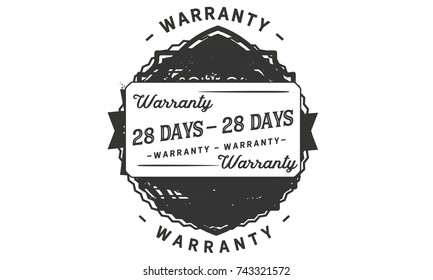 28 days warranty icon vintage rubber stamp guarantee