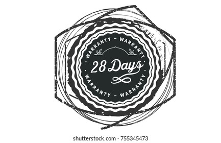 28 days warranty icon vintage rubber stamp guarantee