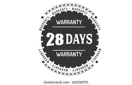 28 days warranty. stamp. vintage warranty