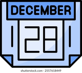 28 December Filled Style Icon Design