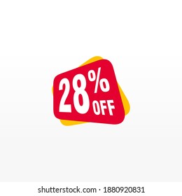28 descuento, distintivos de vectores de venta para etiquetas, , pegatinas, banners, etiquetas, etiquetas, etiquetas web, nueva oferta. Banner de signo de origami de descuento