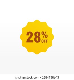 28 Rabatt, Vektor-Abzeichen für Labels, , Aufkleber, Banner, Tags, Web-Aufkleber, Neues Angebot. Discount-Origami-Zeichenbanner