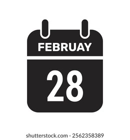 28 february calender icon monthly web design.