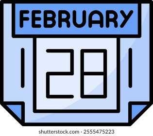 28 February Filled Style Icon Design