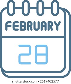 28 February Line Two Colour Icon