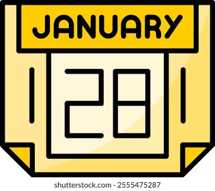 28 January Filled Style Icon Design