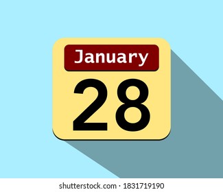 28. Januar - Vektorkunst eines Kalenderbildes