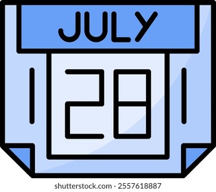 28 July Filled Style Icon Design