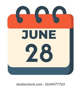 28 june calendar vector on white background
Vector calendar with date