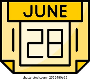 28 June Filled Style Icon Design