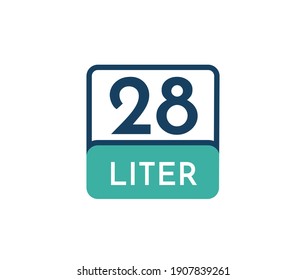 28 liters icon vector illustration