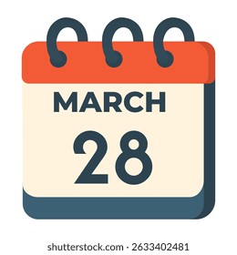 28 march calendar vector on white background
Vector calendar with date