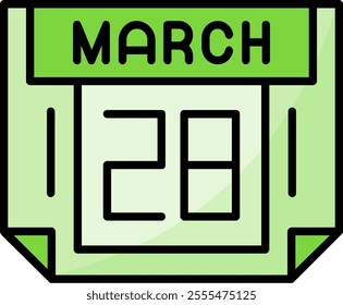 28 March Filled Style Icon Design