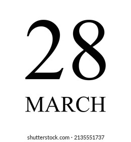 28 March Icon Vector Illustration . Date , Day Of Mouth