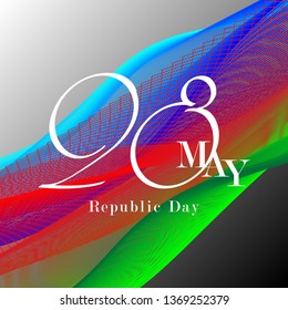 28 may republic day of Azerbaijan Holiday greeting card