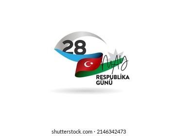 28 May Respublika day. Translation from Azerbaijan: 28 May Republic Day of Azerbaijan. Azerbaijan flag