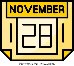 28 November Filled Style Icon Design