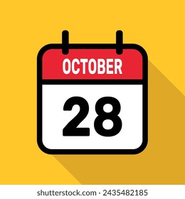 28 October Calendar Vector illustration background design.