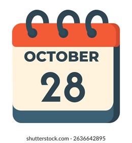 28 october calendar vector on white background
Vector calendar with date