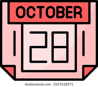 28 October Filled Style Icon Design