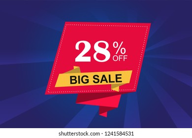 28% off discount promotion sale,  sale promo marketing.