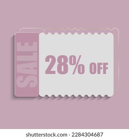 28% Off Discount Sale Banner Creative Composition Vector Background