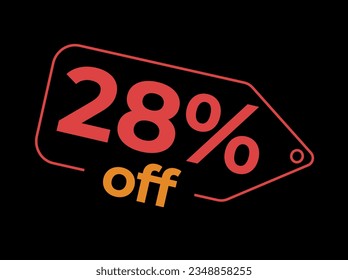 28% off. Sale and discount labels. Discount price icon. %Off. percent sales. Vector Illustration. Image for sale, image for promotion. Im