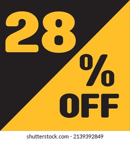 Up To 28% Off Special Offer sale sticker black and gold, vector illustration