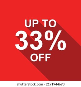 up to 28% off white text on a red background