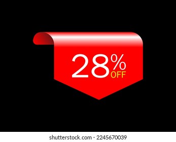 28 ofrecer etiqueta de descuento icono vectorial, ilustración vectorial.

