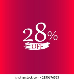 28 percent discount with paint brush red backgound