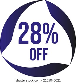 28 percent off vector violet blue circle format