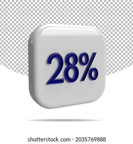 Representación 3D de 28 %, transparente