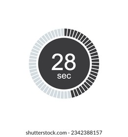 28 seconds timers Clock, Timer 28 sec icon.