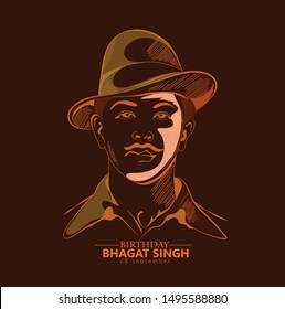 bhagat singh images stock photos vectors shutterstock https www shutterstock com image vector 28 september bhagat singh birth day 1495588880